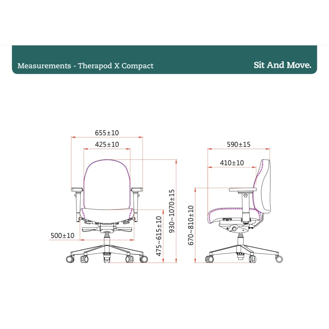 Refurbished Bureaustoel Therapod X Compact Lichtgrijs (N)EN