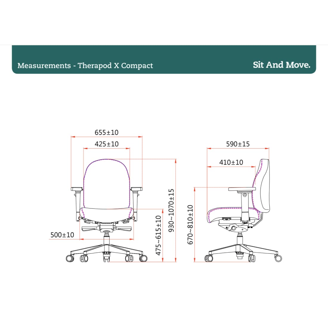 Sit And Move Therapod X Compact Middengrijs - Bureaustoel