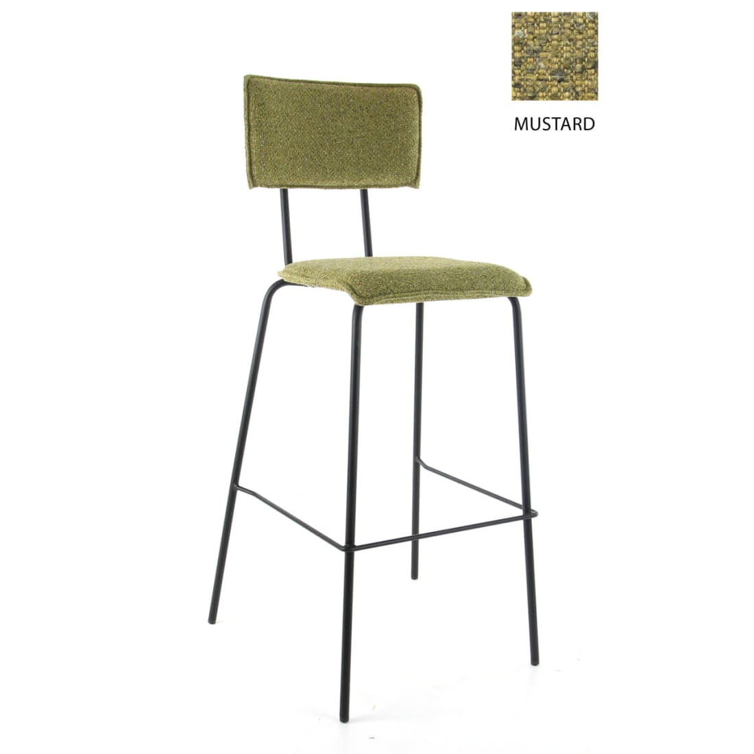 Workliving Barkruk Hoog Bo Society - Boucle Mustard - Hoge