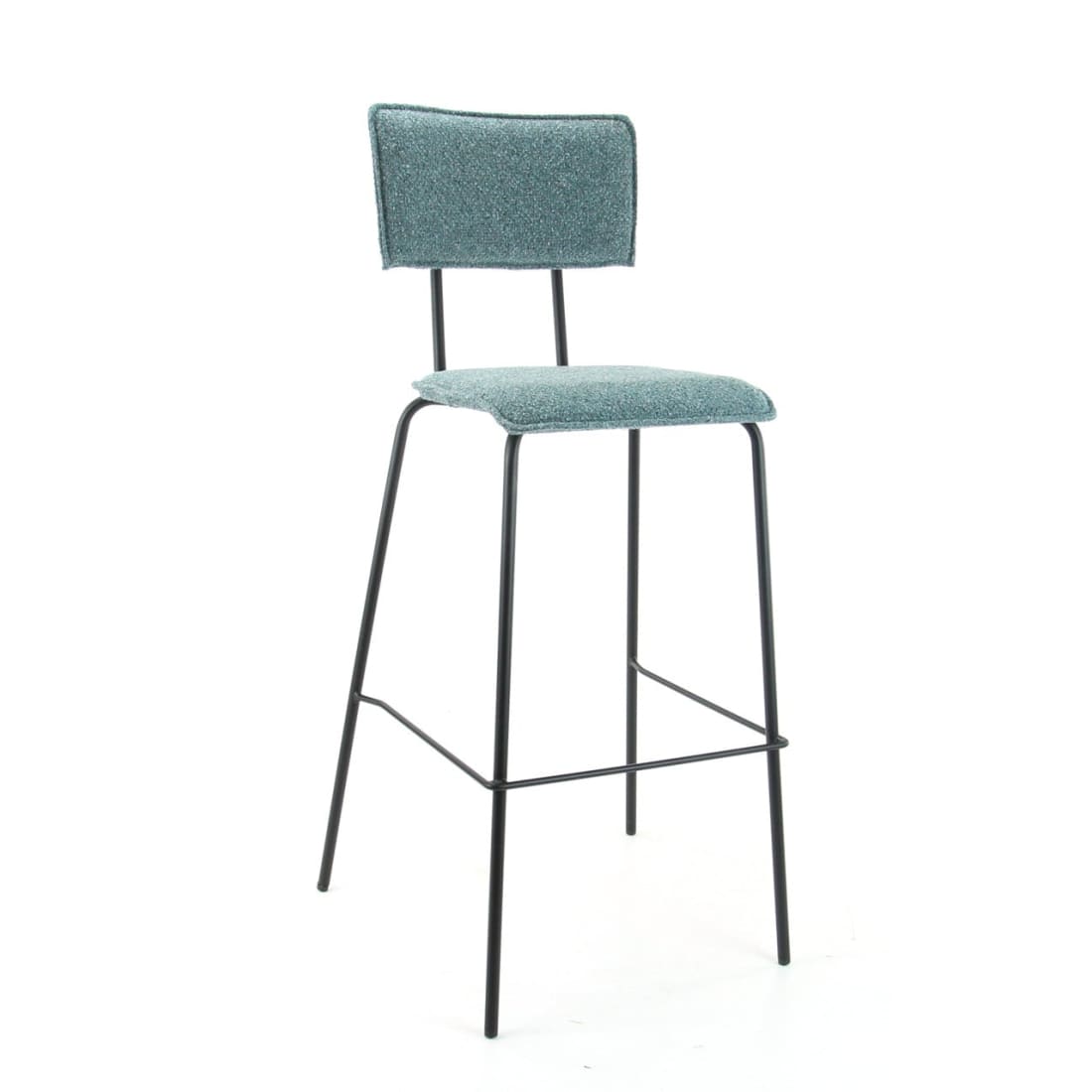 Workliving Barkruk Hoog Bo Society - Boucle Petrol - Hoge