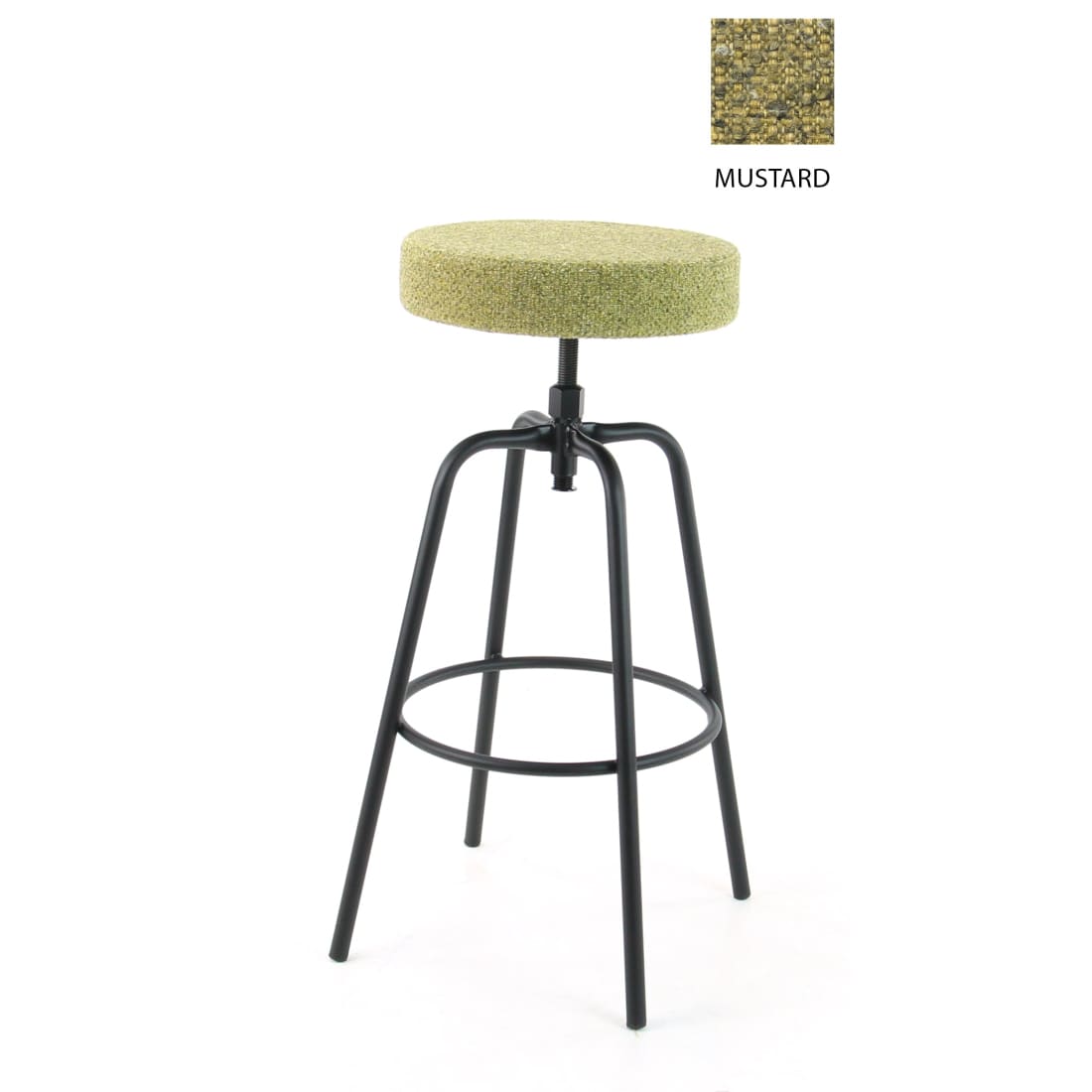 Workliving Barkruk Hoog Rond - Society Boucle Mustard - Hoge