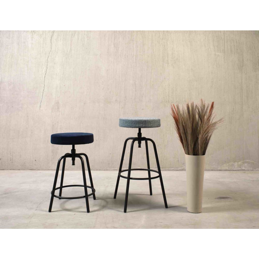 Workliving Barkruk Hoog Rond - Society Boucle Mustard - Hoge