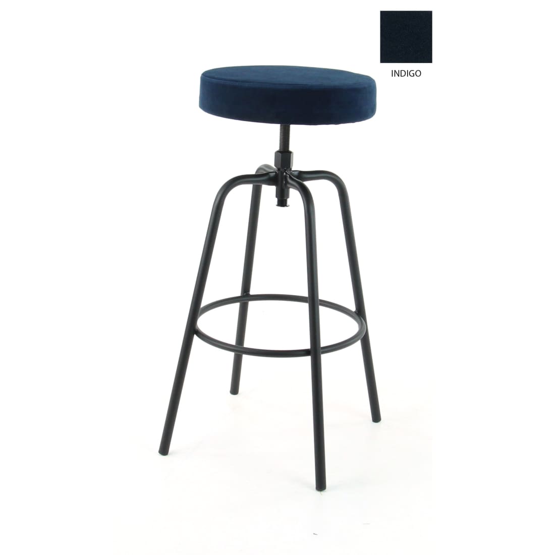 Workliving Barkruk Hoog Rond - Velvet Earth Indigo - Hoge