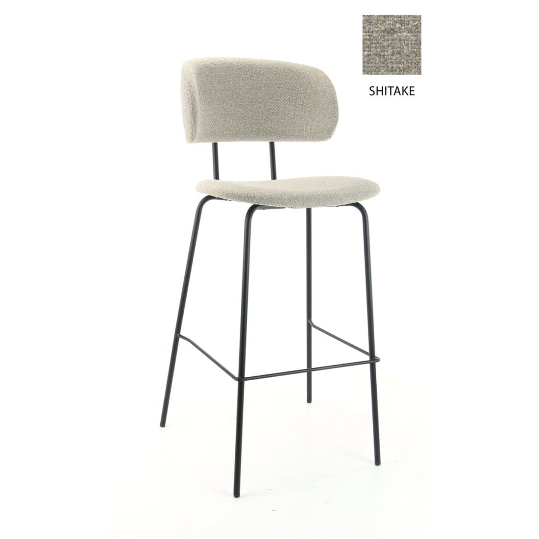 Workliving Barkruk Hoog Society Bo - Boucle Shitake - Hoge