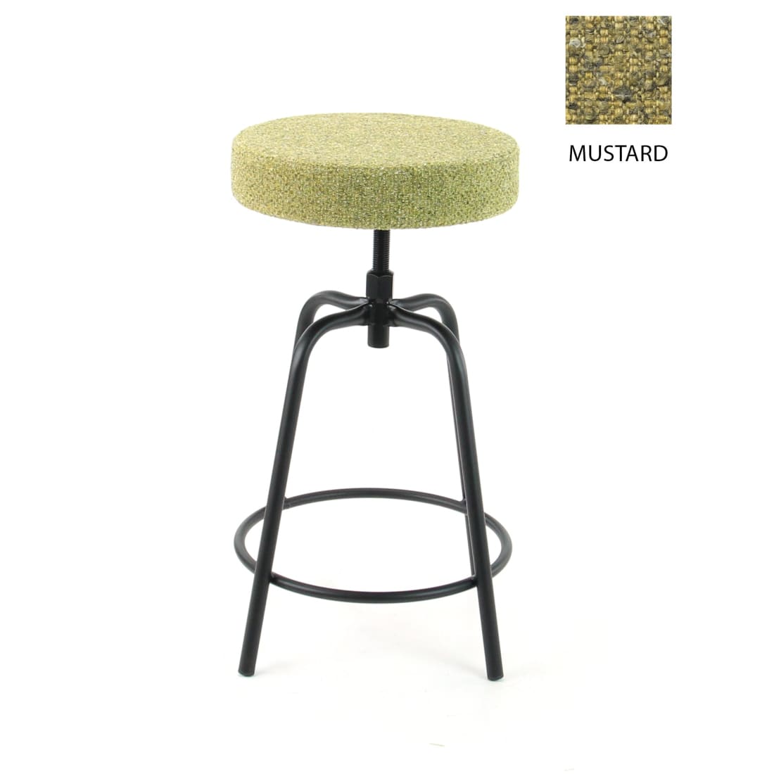 Workliving Barkruk Laag Rond - Society Boucle Mustard - Lage
