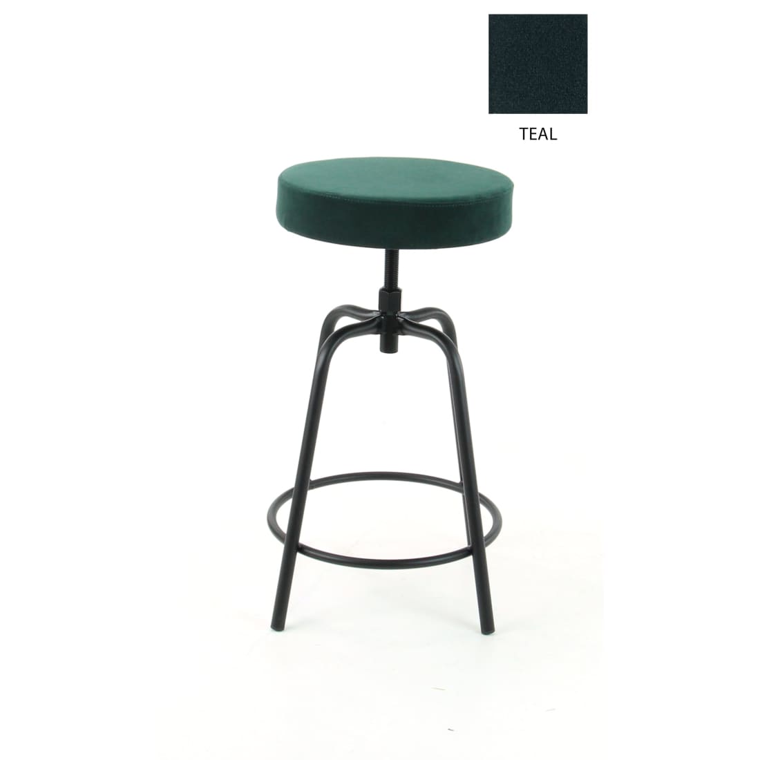 Workliving Barkruk Laag Rond - Velvet Earth Teal - Lage