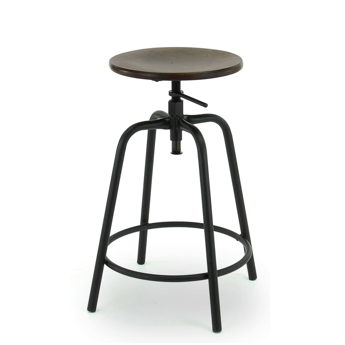 Workliving Barkruk Laag Rond - Vintage Hout - Lage
