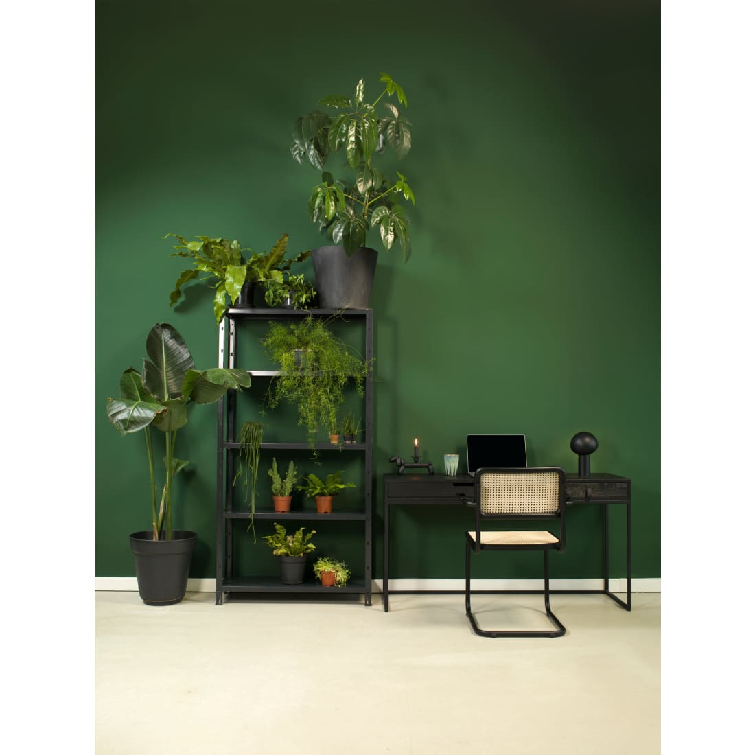 Workliving Bas Eetkamerstoel - Rotan Design Zwart - Rotan