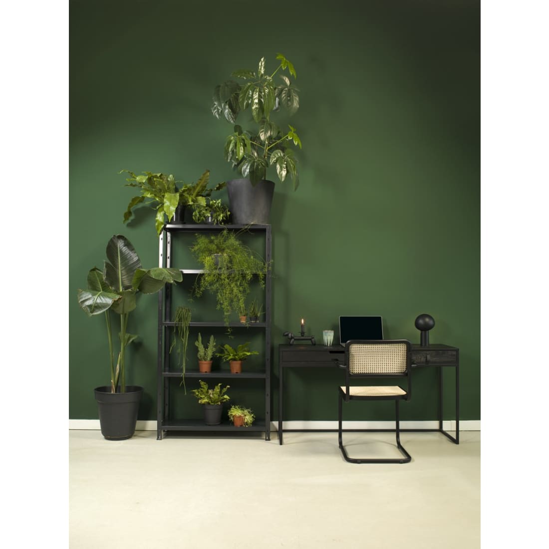Workliving Bas Eetkamerstoel - Rotan Design Zwart -