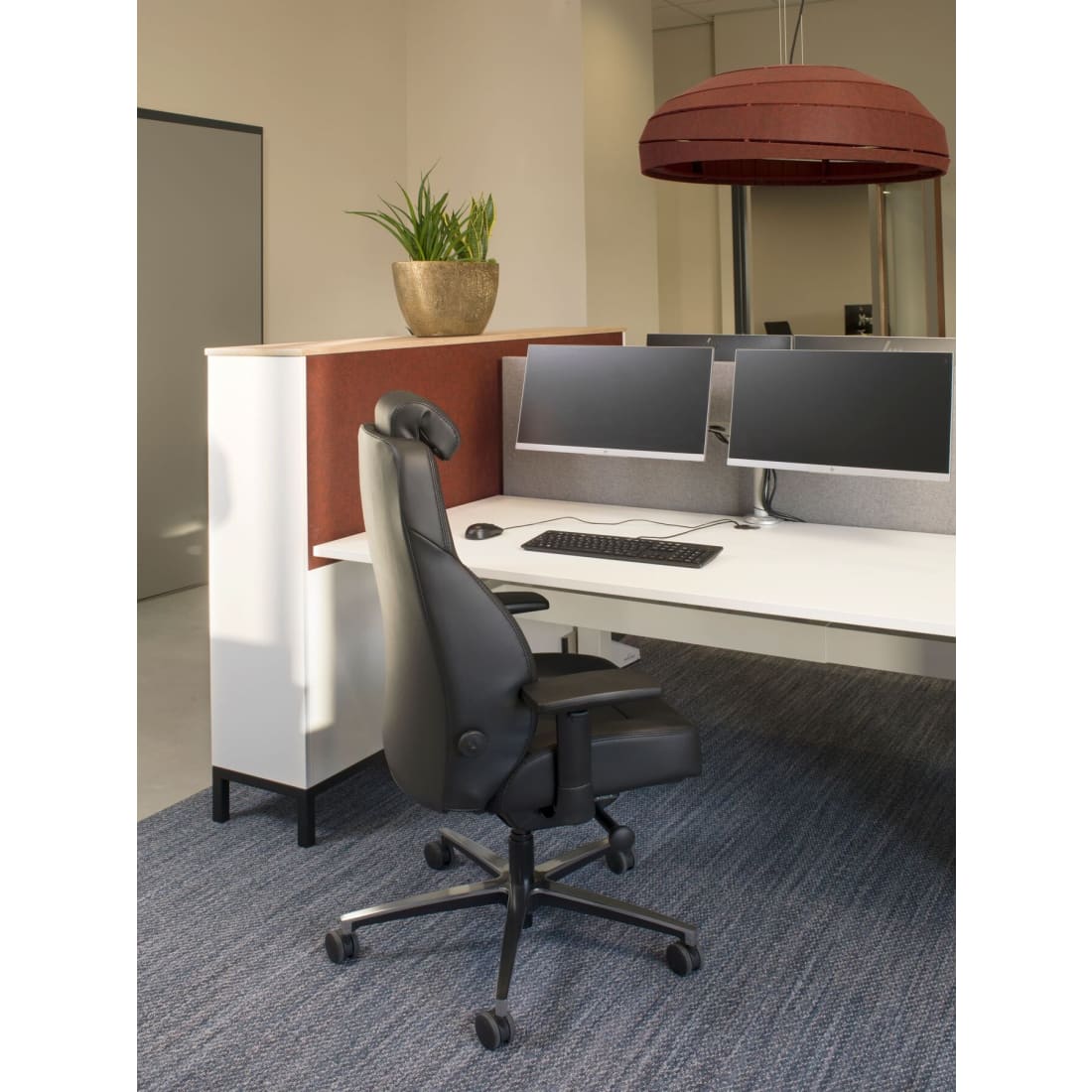 Workliving Delta-5 Leer - Ergonomische 24-uurs Bureaustoel -