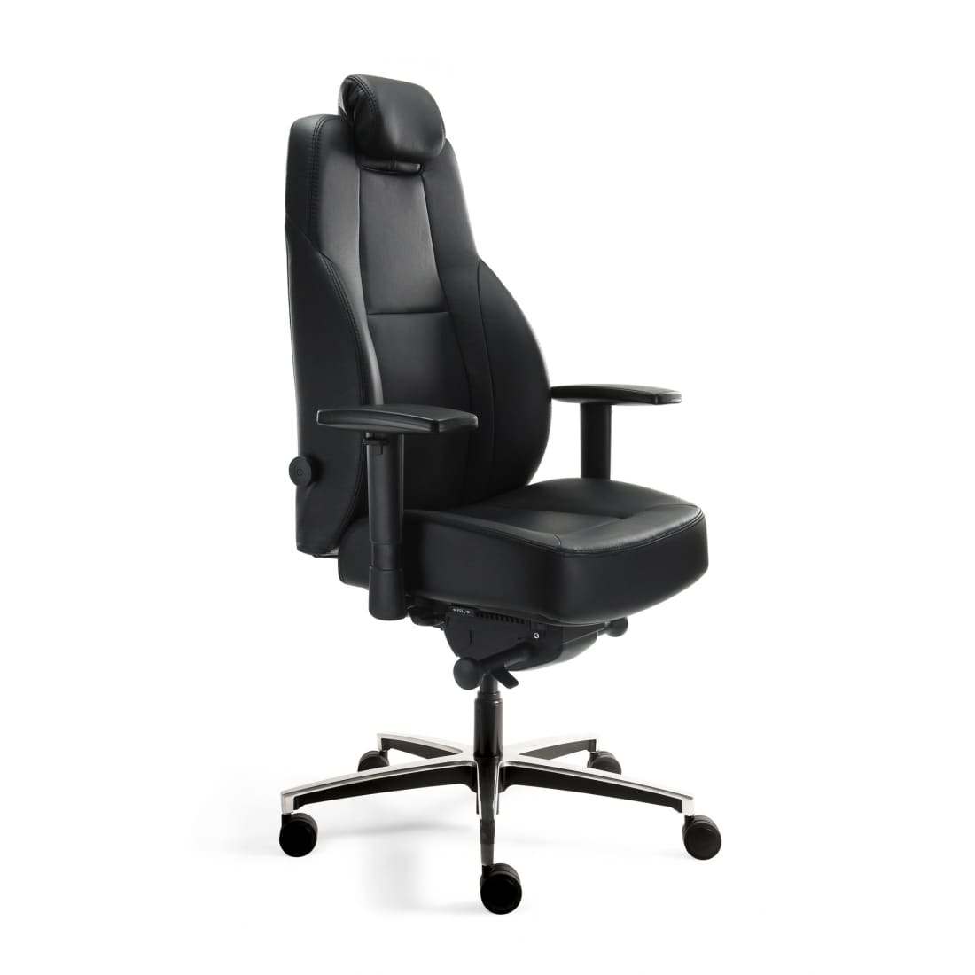 Workliving Delta-5 Leer - Ergonomische 24-uurs Bureaustoel -