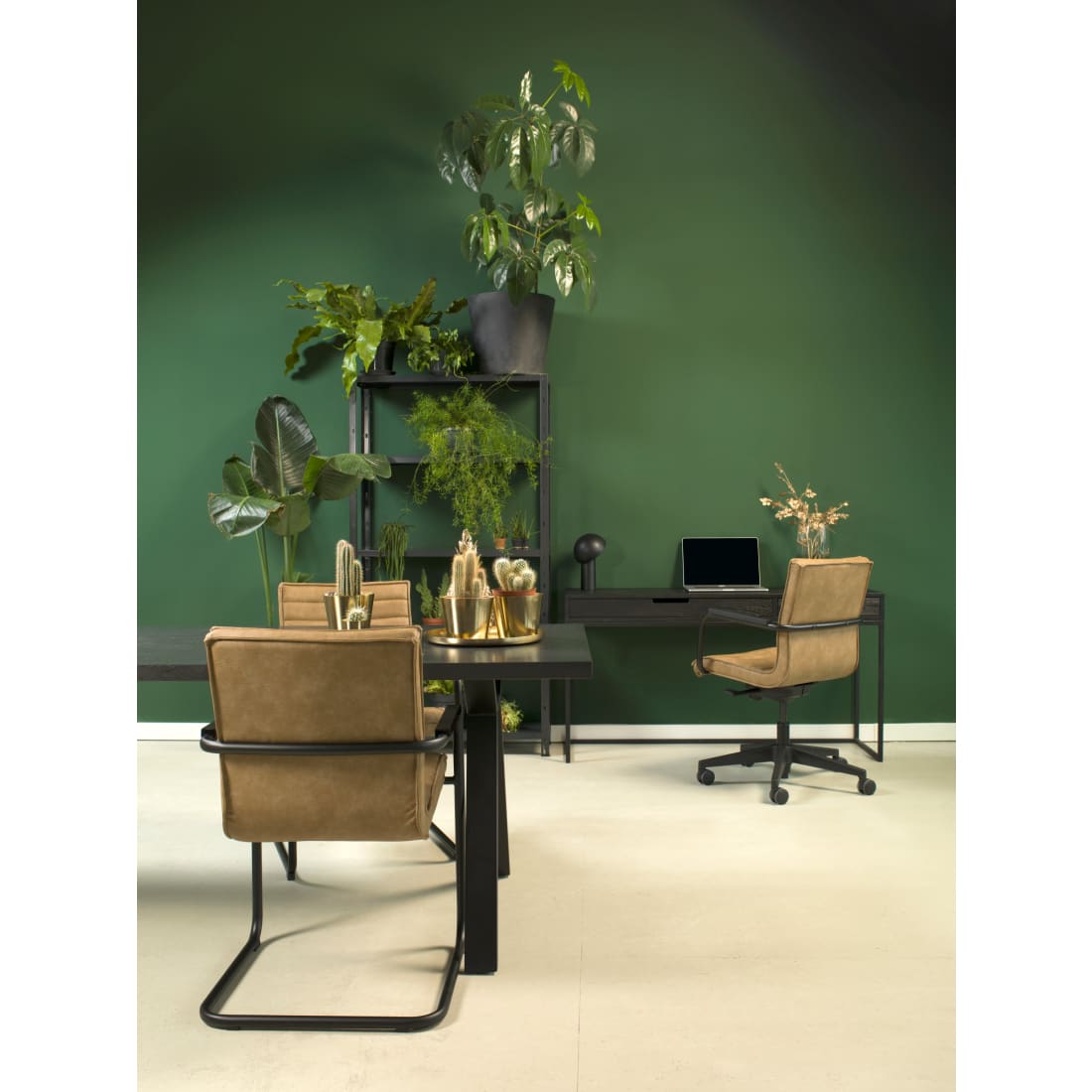 Workliving Haven Eetkamerstoel - Vegan Leer Cognac - Vegan