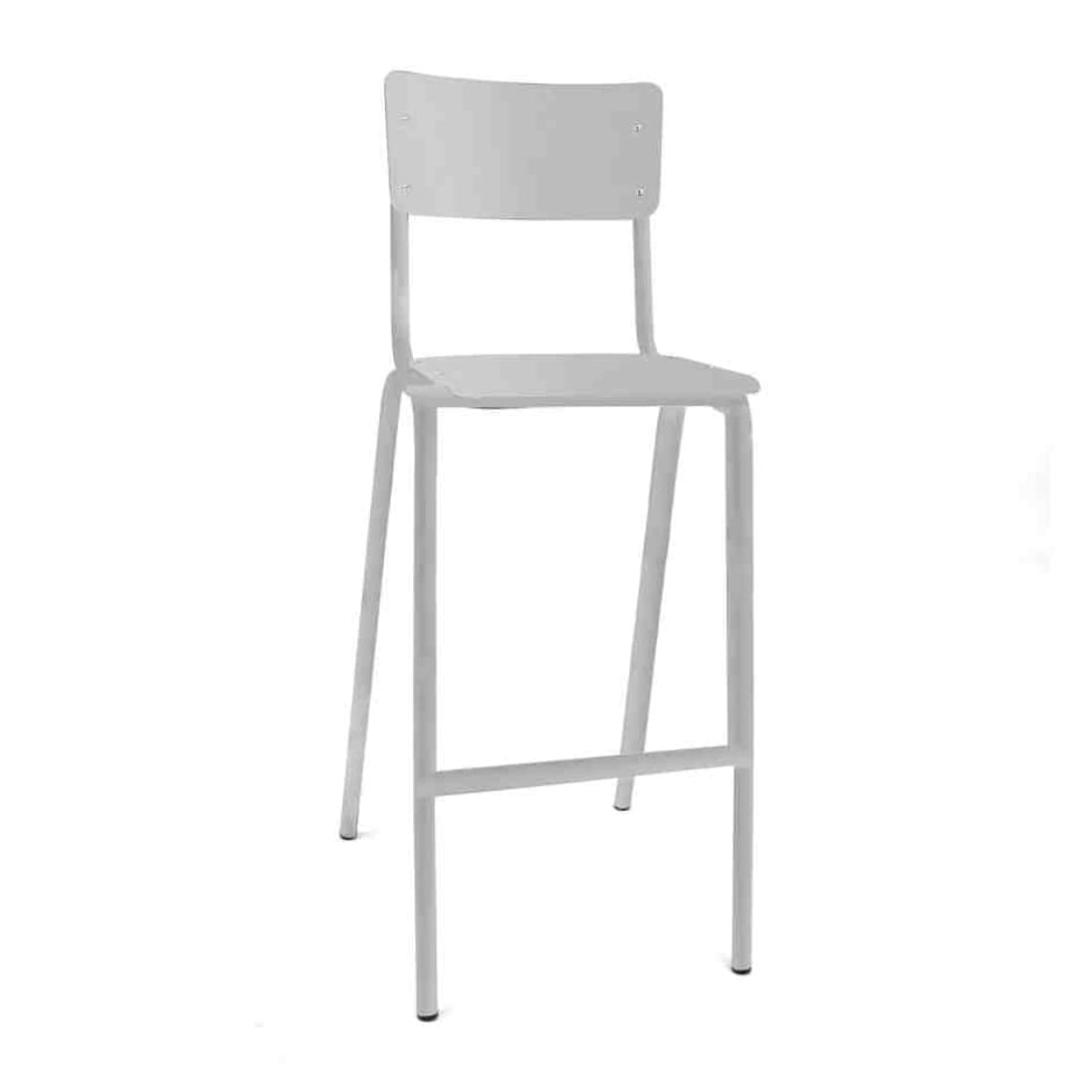 Workliving School Barkruk - Houten Design Wit - Hoge