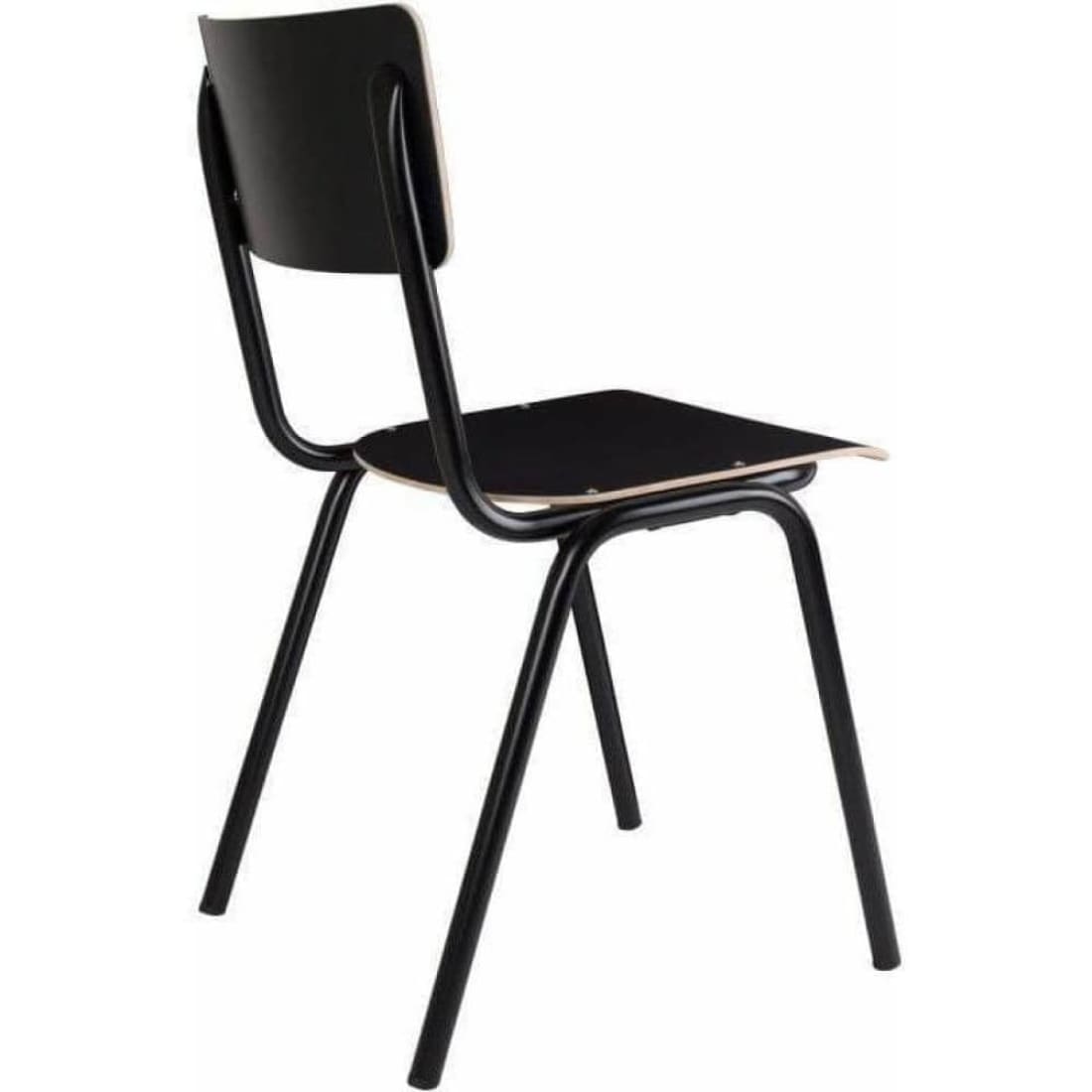 Workliving School Eetkamerstoel - Houten Design Zwart -