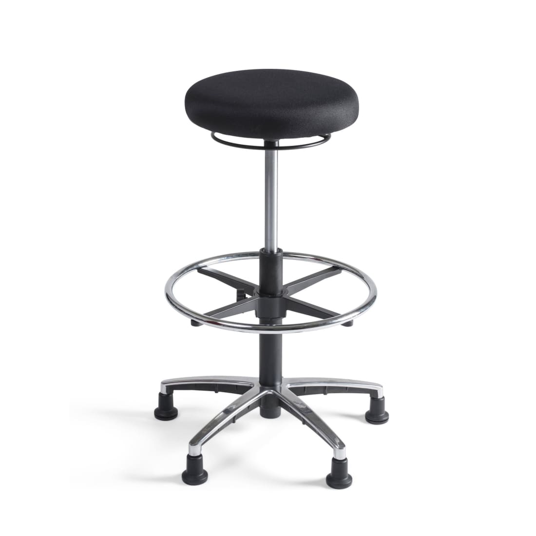 Workliving Tabouret Hoog - Stof Zitting ALU onderstel