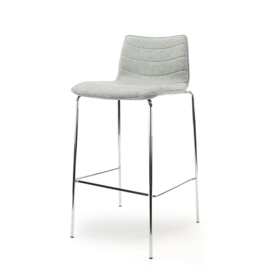 Workliving Verona Barkruk - Lichtgrijs Wolvilt - Chroom