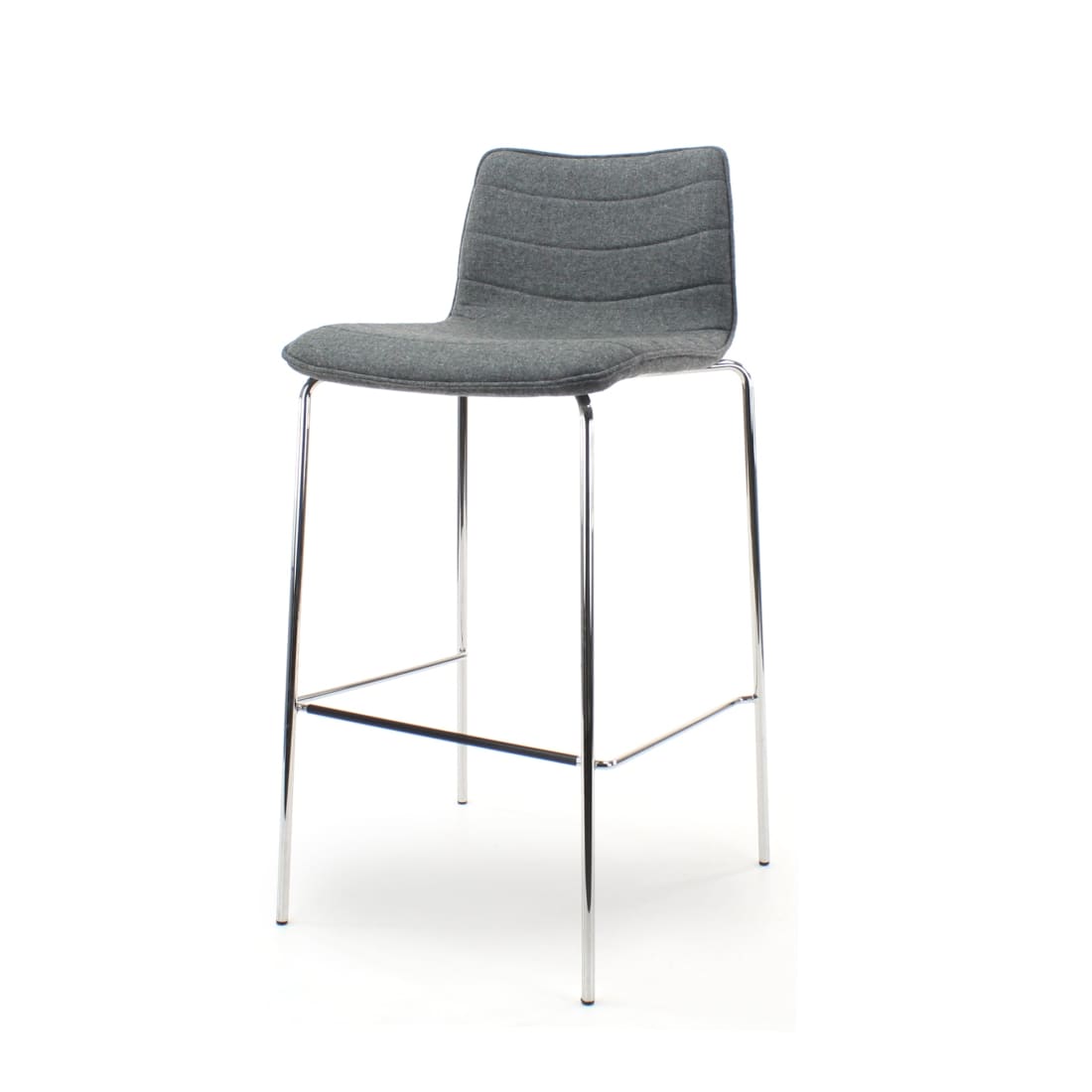 Workliving Verona Barkruk - Middengrijs Wolvilt - Chroom