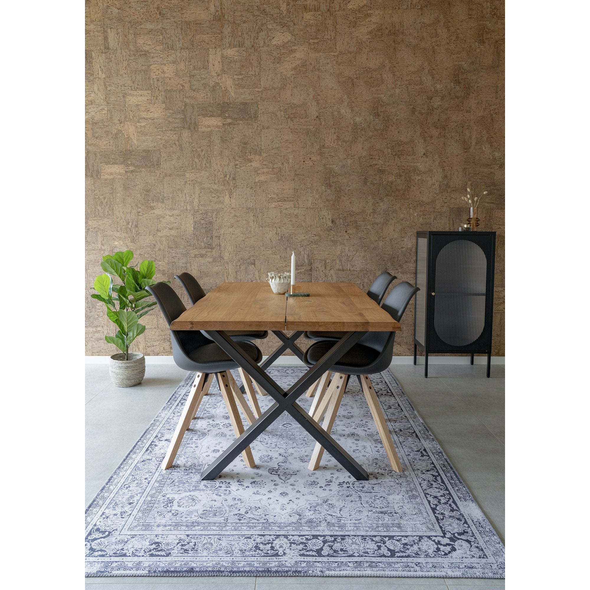 Bergen Dining Chair - Dining Chair, black with nature legs - House Nordic - Dining Chair- Workliving