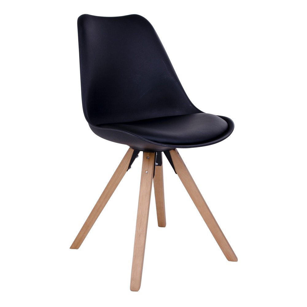 Bergen Dining Chair - Dining Chair, black with nature legs - House Nordic - Dining Chair- Workliving