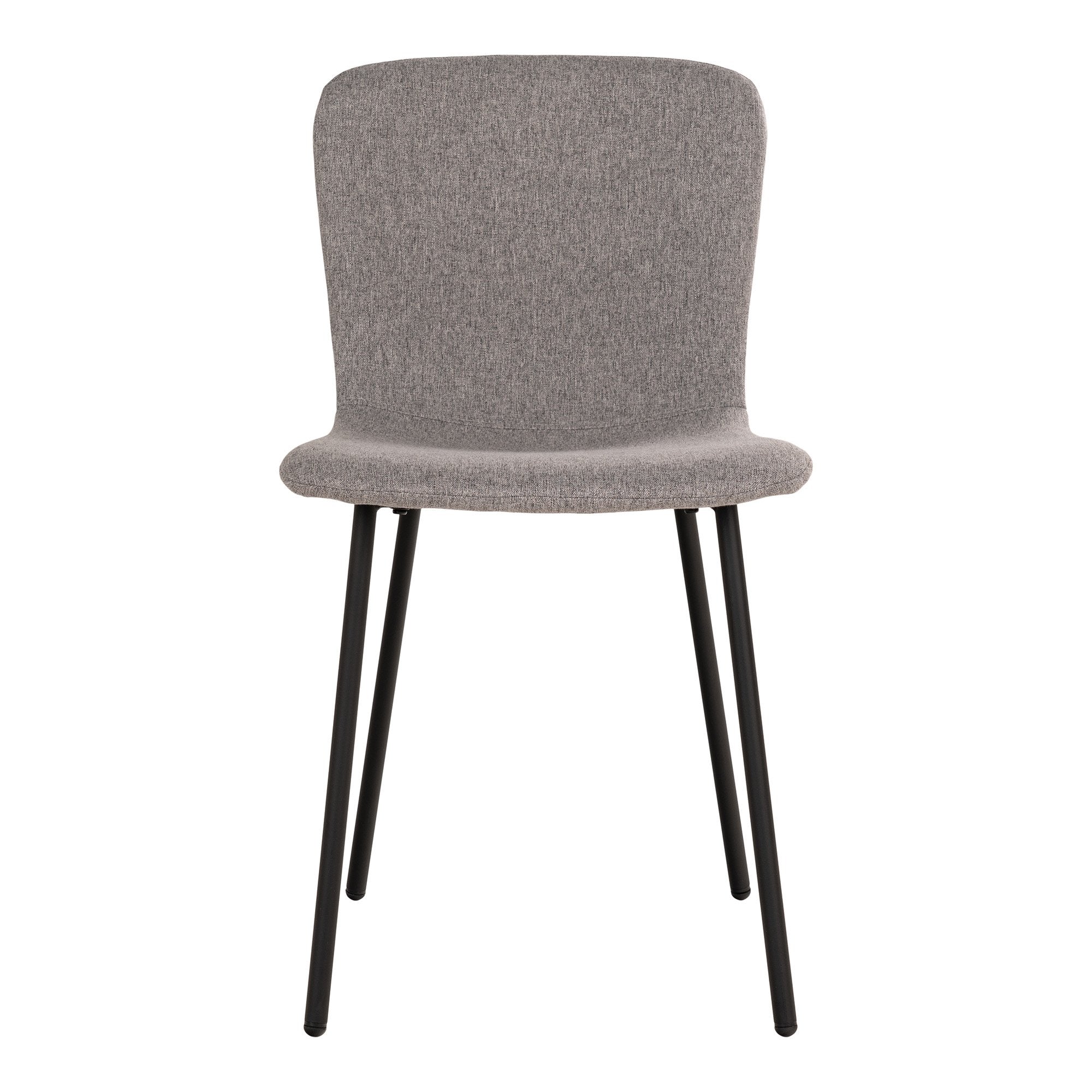 House Nordic Halden - Eetkamerstoel - Lichtgrijs - Zwarte Poten - Set van 2 - House Nordic - Katoen eetkamerstoelen- Workliving