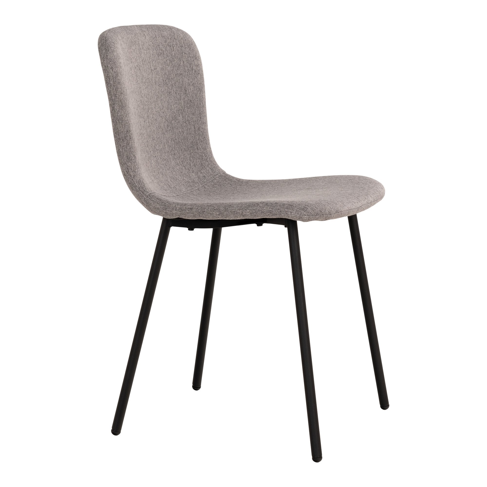 House Nordic Halden - Eetkamerstoel - Lichtgrijs - Zwarte Poten - Set van 2 - House Nordic - Katoen eetkamerstoelen- Workliving