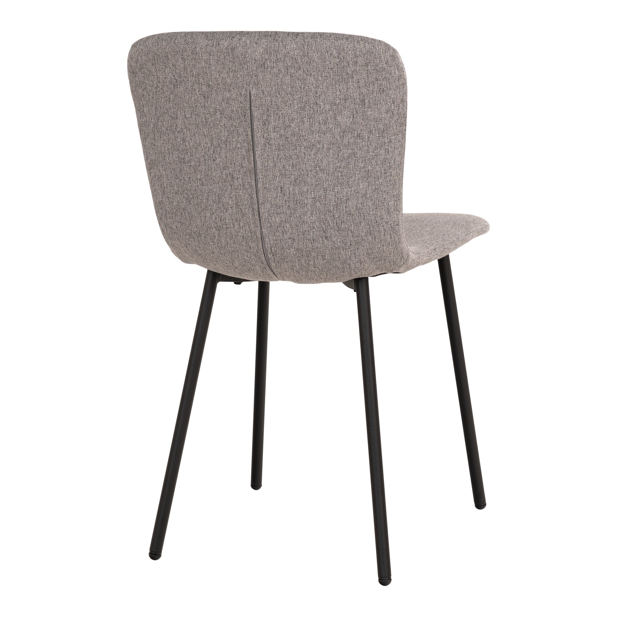 House Nordic Halden - Eetkamerstoel - Lichtgrijs - Zwarte Poten - Set van 2 - House Nordic - Katoen eetkamerstoelen- Workliving
