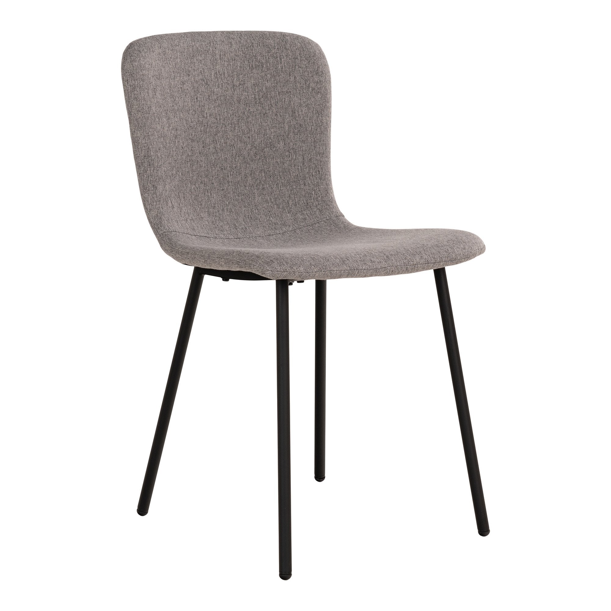 House Nordic Halden - Eetkamerstoel - Lichtgrijs - Zwarte Poten - Set van 2 - House Nordic - Katoen eetkamerstoelen- Workliving