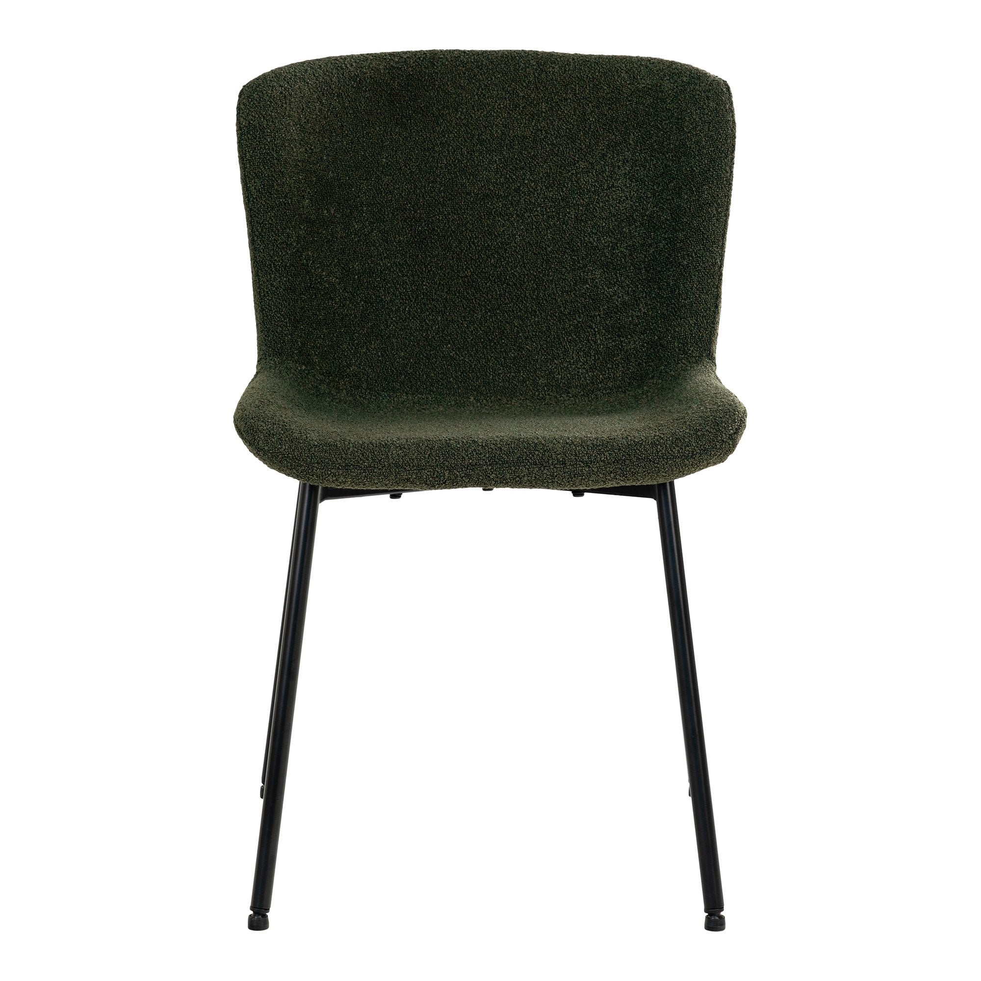 Maceda Dining Chair - Dining Chair in bouclé, dark green with black legs - House Nordic - Dining Chair- Workliving