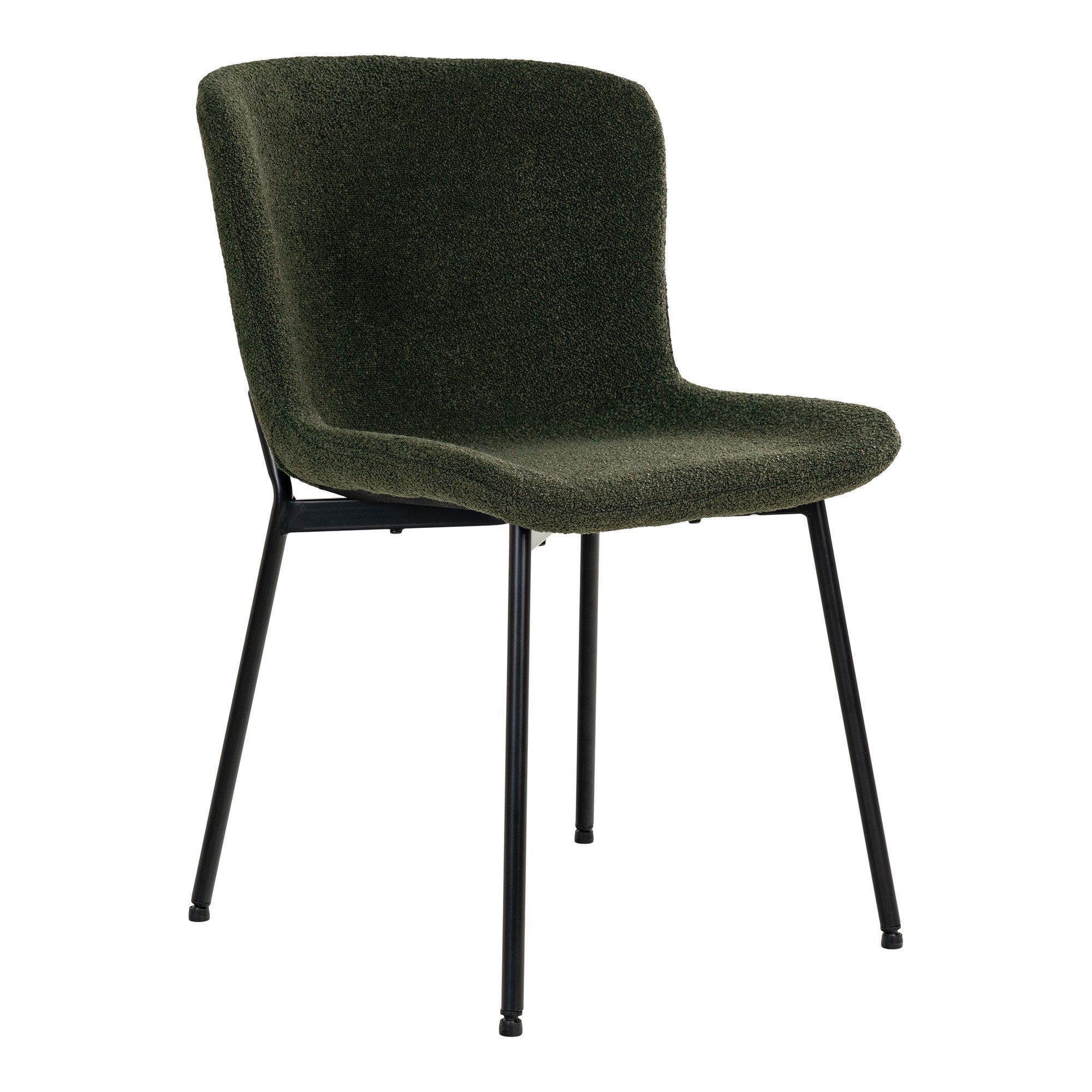 Maceda Dining Chair - Dining Chair in bouclé, dark green with black legs - House Nordic - Dining Chair- Workliving
