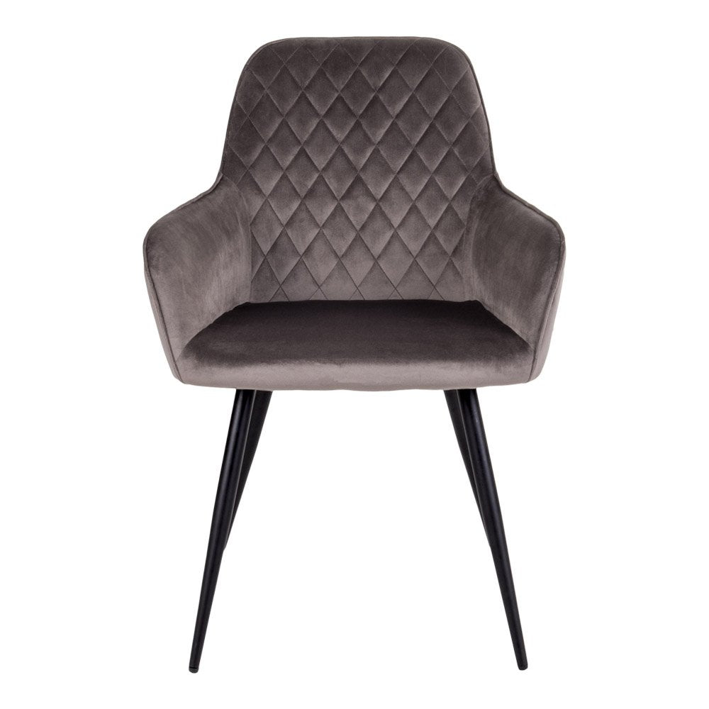 Harbo Dining Chair - Dining Chair in velvet, mushroom with black legs, HN1208 - House Nordic - Dining Chair- Workliving