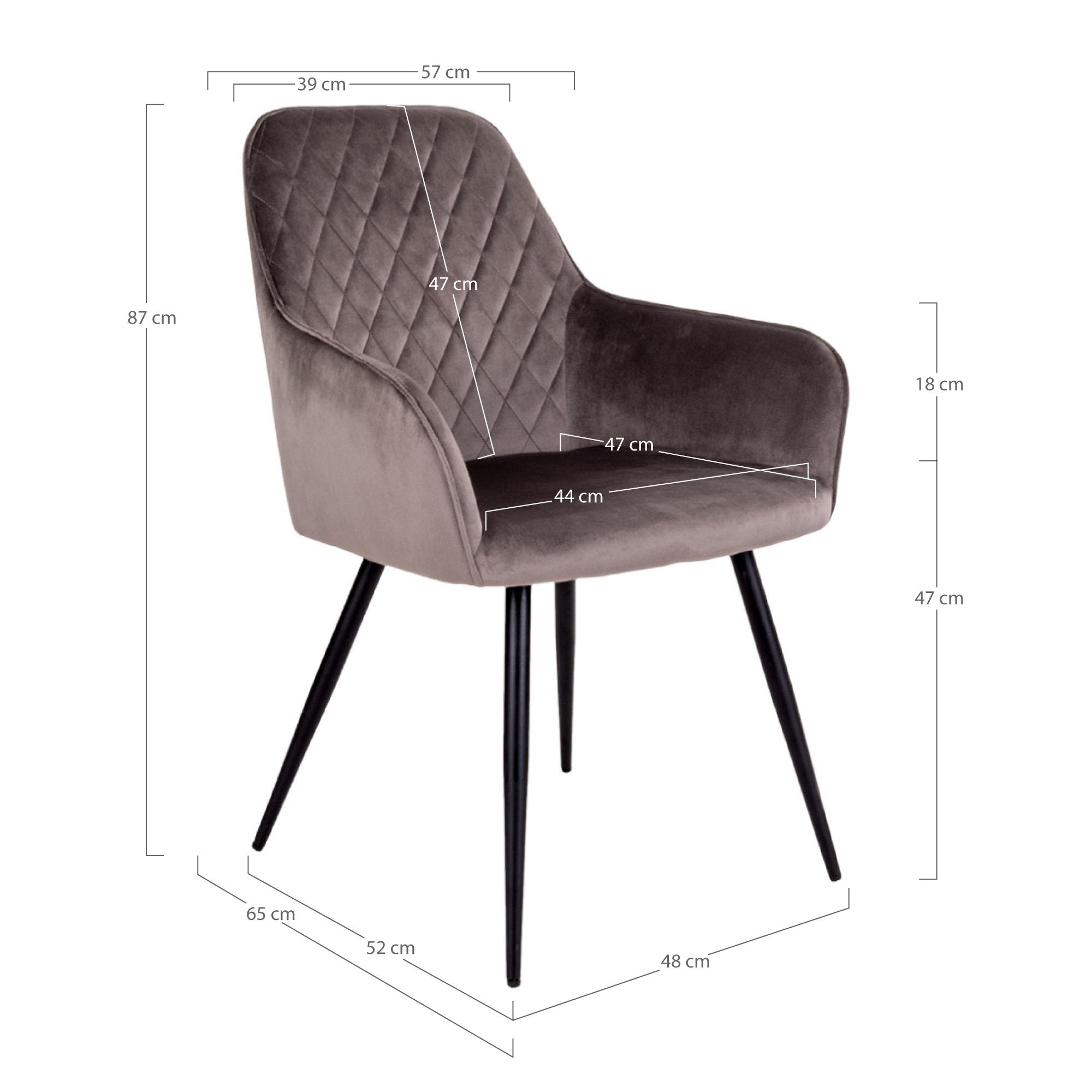 Harbo Dining Chair - Dining Chair in velvet, mushroom with black legs, HN1208 - House Nordic - Dining Chair- Workliving