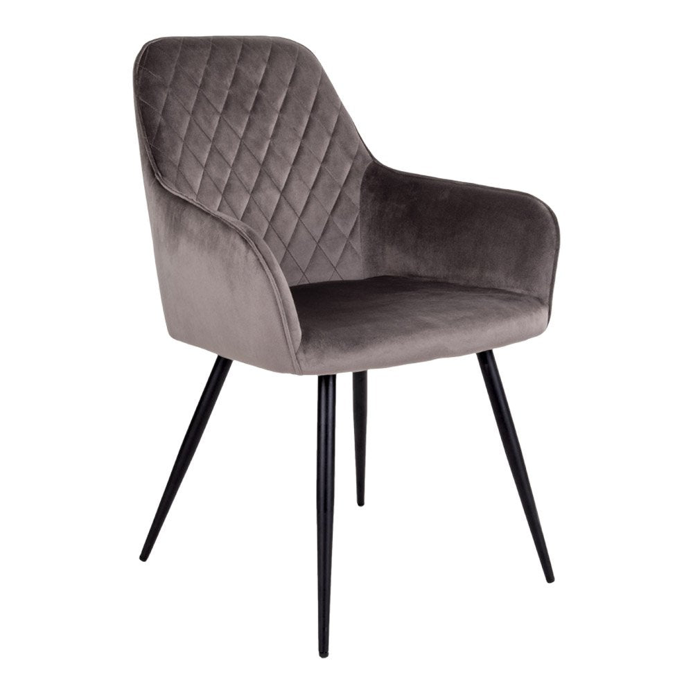 Harbo Dining Chair - Dining Chair in velvet, mushroom with black legs, HN1208 - House Nordic - Dining Chair- Workliving