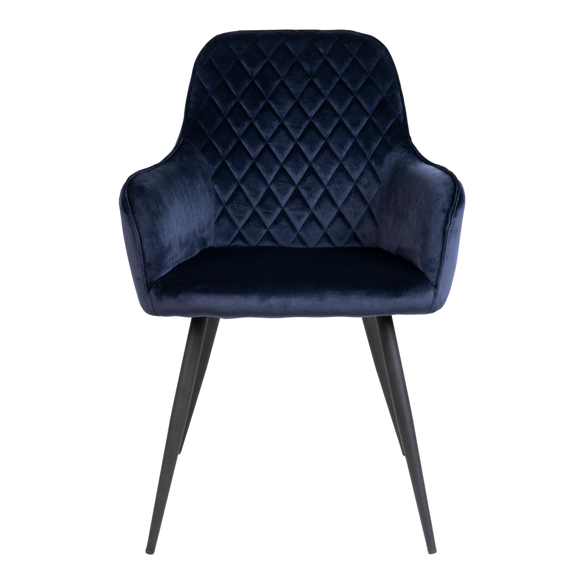 Harbo Dining Chair - Dining Chair in velvet, blue with black legs, HN1205 - House Nordic - Dining Chair- Workliving