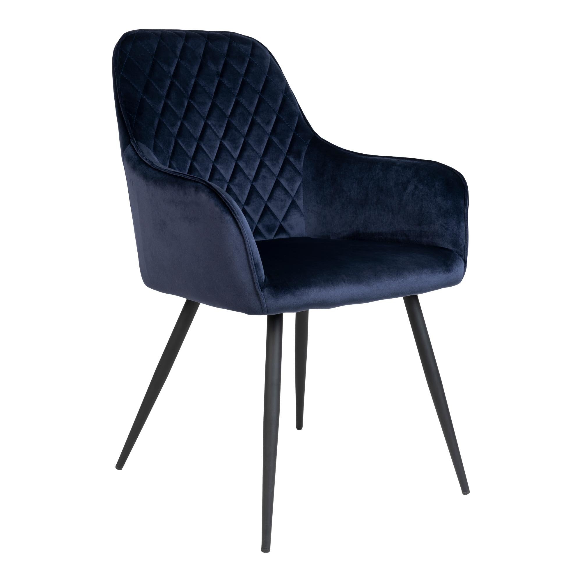 Harbo Dining Chair - Dining Chair in velvet, blue with black legs, HN1205 - House Nordic - Dining Chair- Workliving