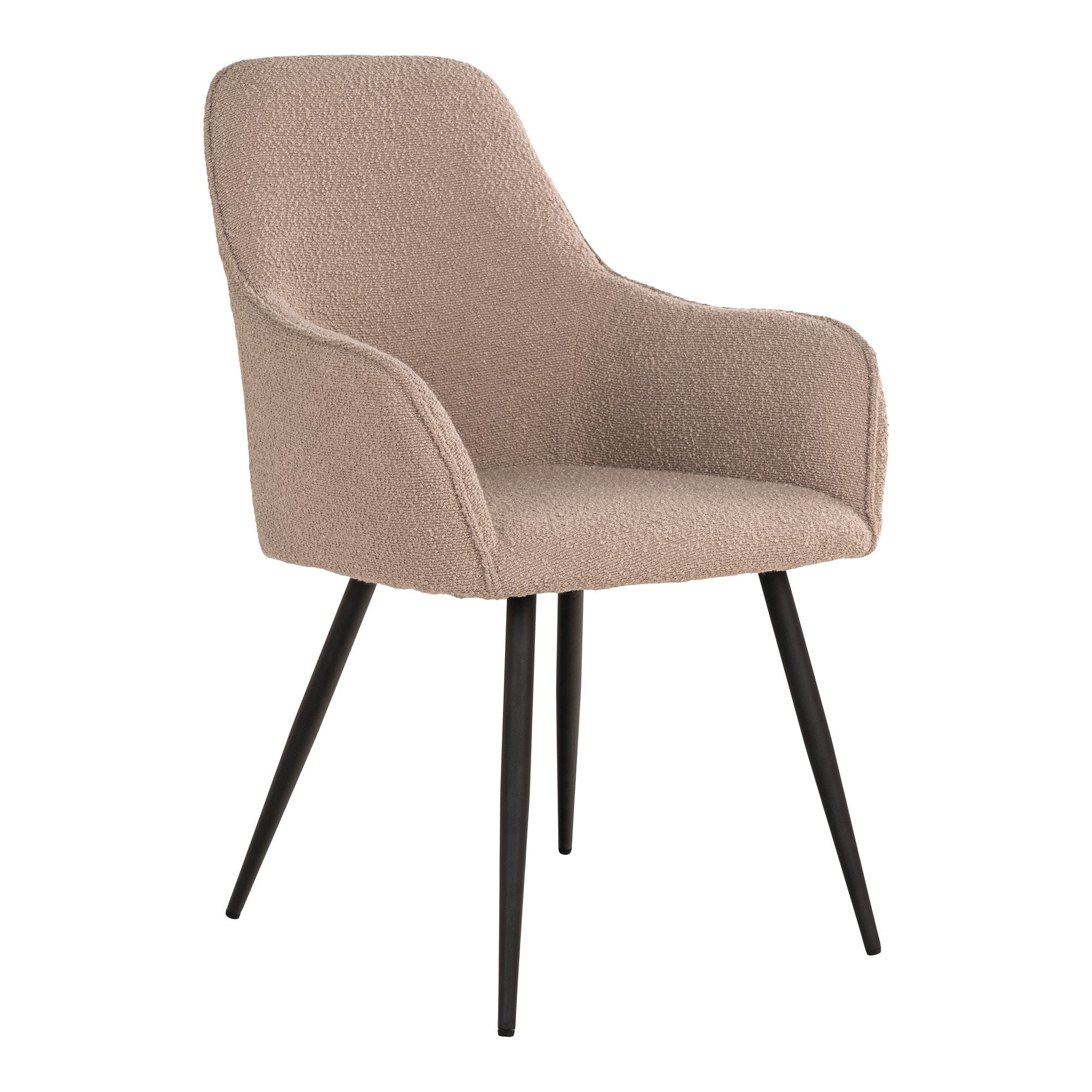 Harbo Dining Chair - Dining Chair in bouclé, beige with black legs, HN1233 - House Nordic - Dining Chair- Workliving