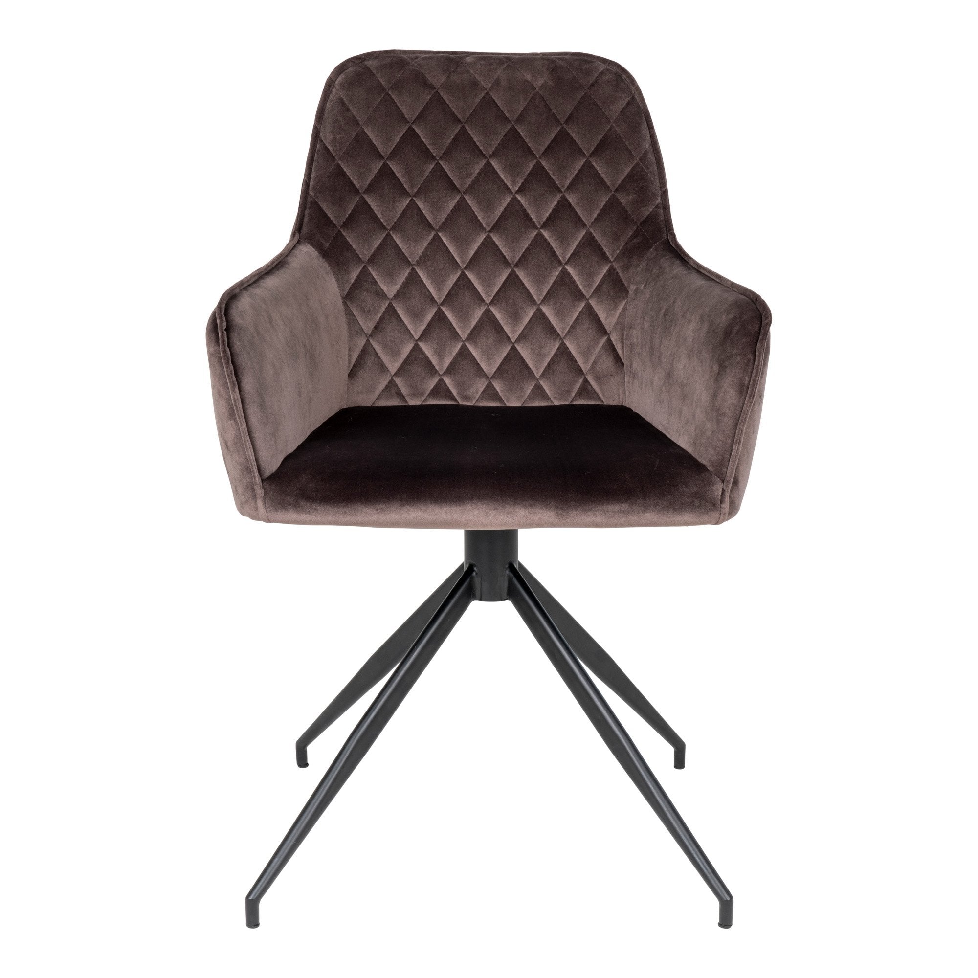 Harbo Dining Chair with Swivel - Dining Chair in velvet with Swivel, mushroom with black legs, HN1208 - House Nordic - Dining Chair- Workliving