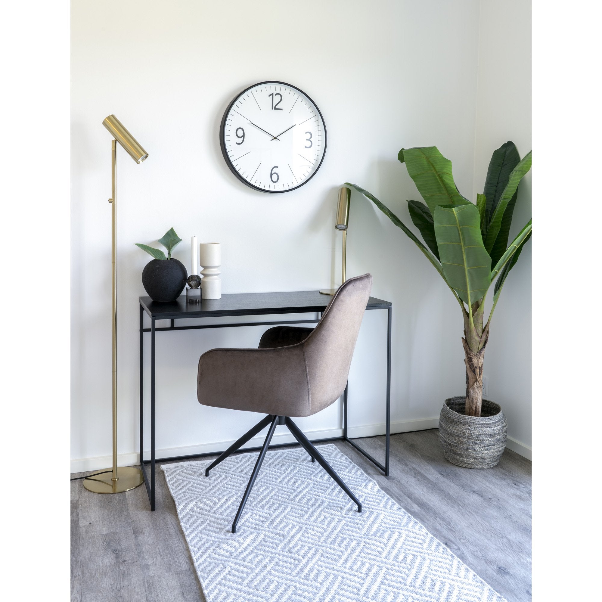 Harbo Dining Chair with Swivel - Dining Chair in velvet with Swivel, mushroom with black legs, HN1208 - House Nordic - Dining Chair- Workliving