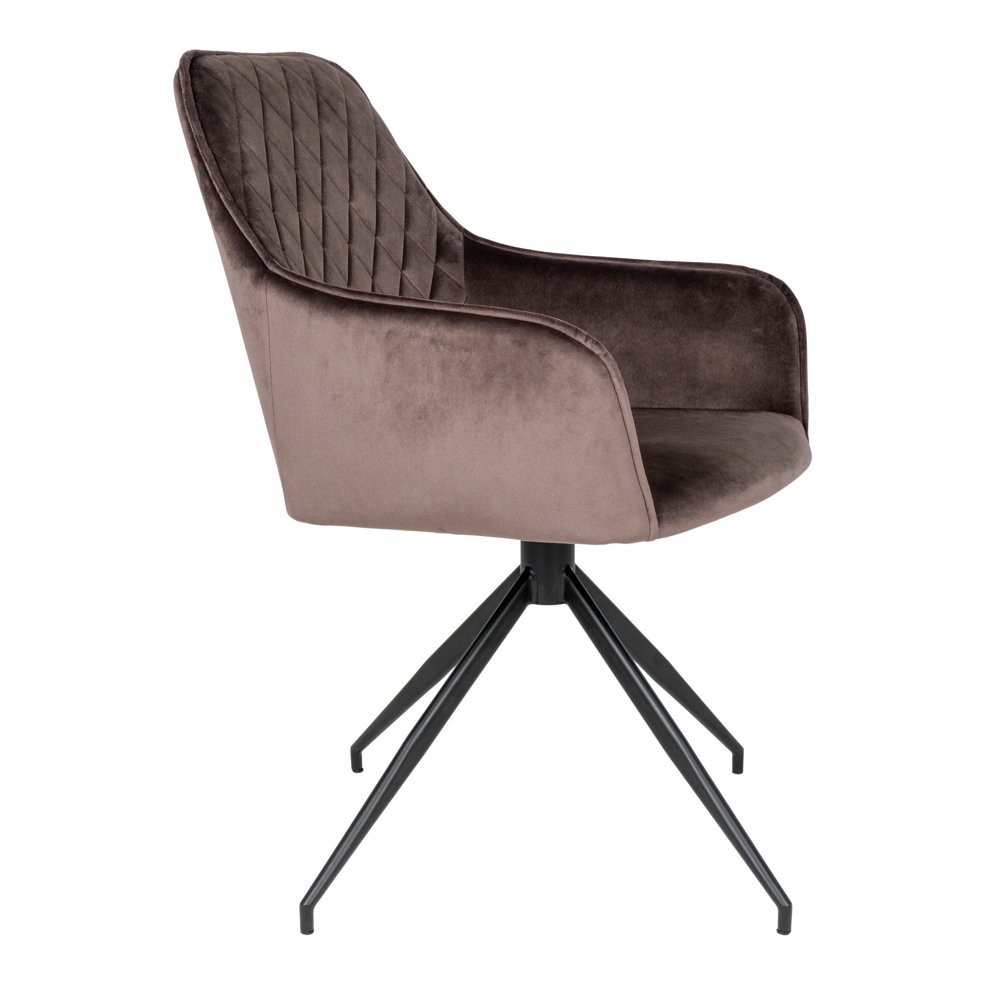 Harbo Dining Chair with Swivel - Dining Chair in velvet with Swivel, mushroom with black legs, HN1208 - House Nordic - Dining Chair- Workliving