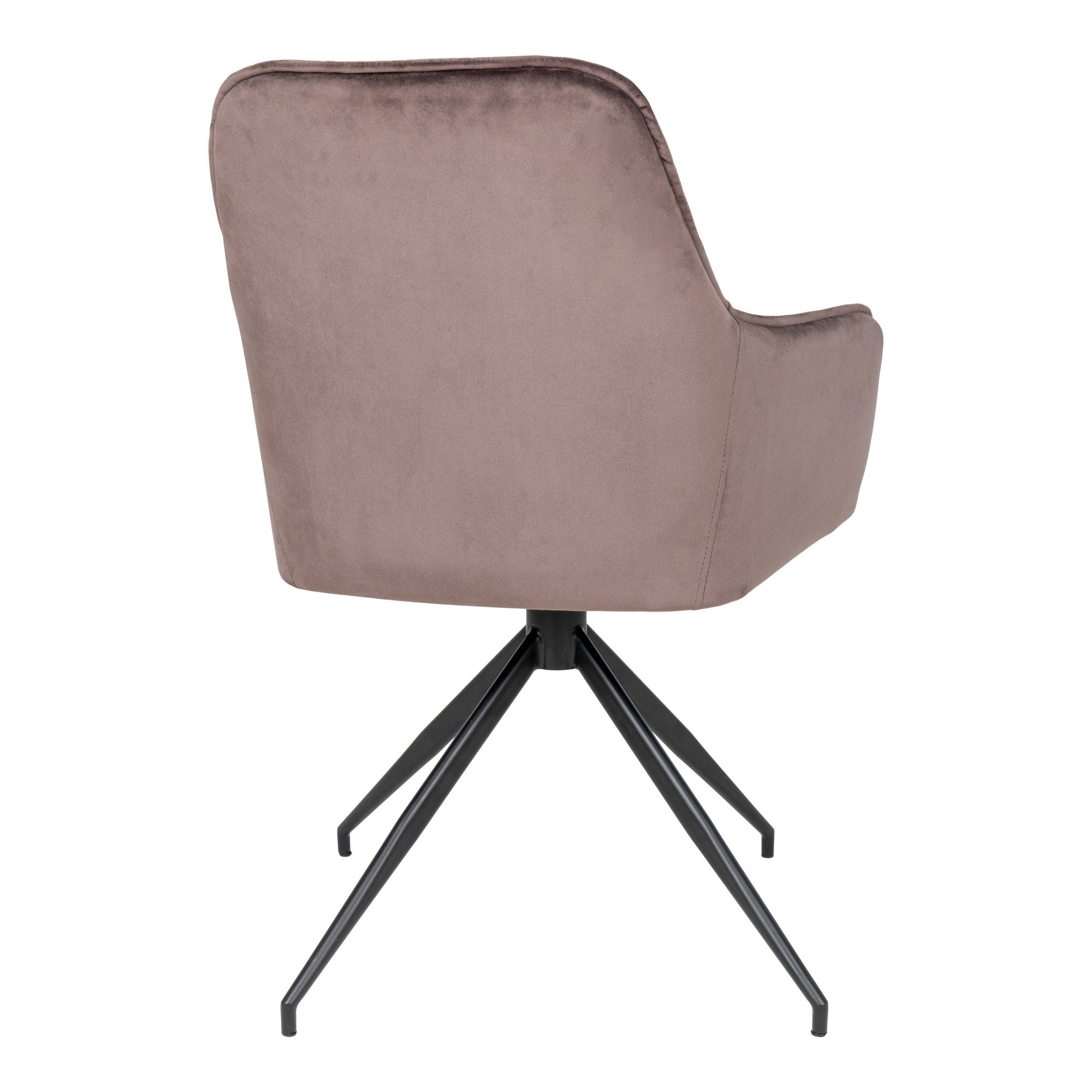Harbo Dining Chair with Swivel - Dining Chair in velvet with Swivel, mushroom with black legs, HN1208 - House Nordic - Dining Chair- Workliving