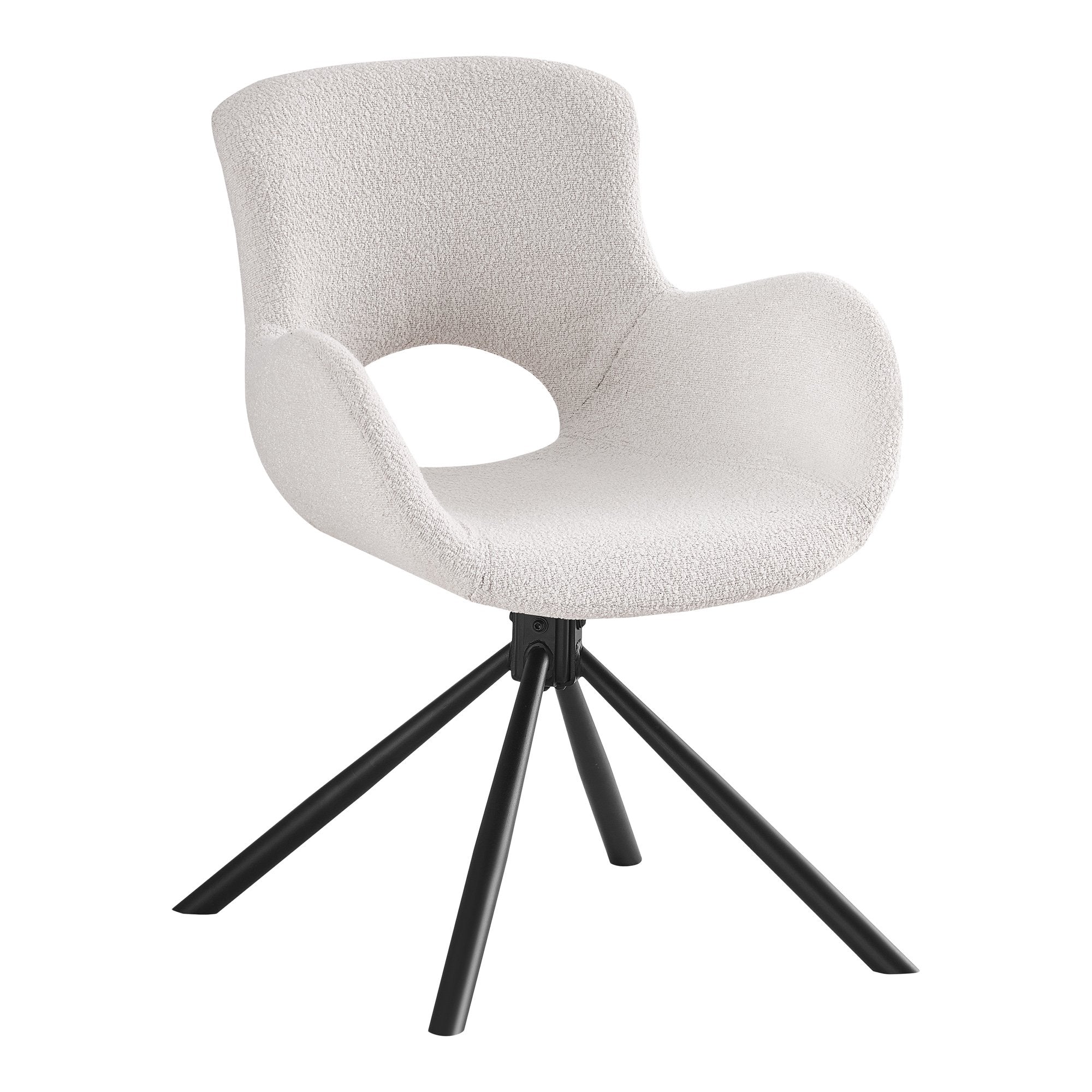 House Nordic Amorim - Eetkamerstoel - Draaibaar - Bouclé Wit - Set van 2 - House Nordic - Bouclé eetkamerstoelen- Workliving
