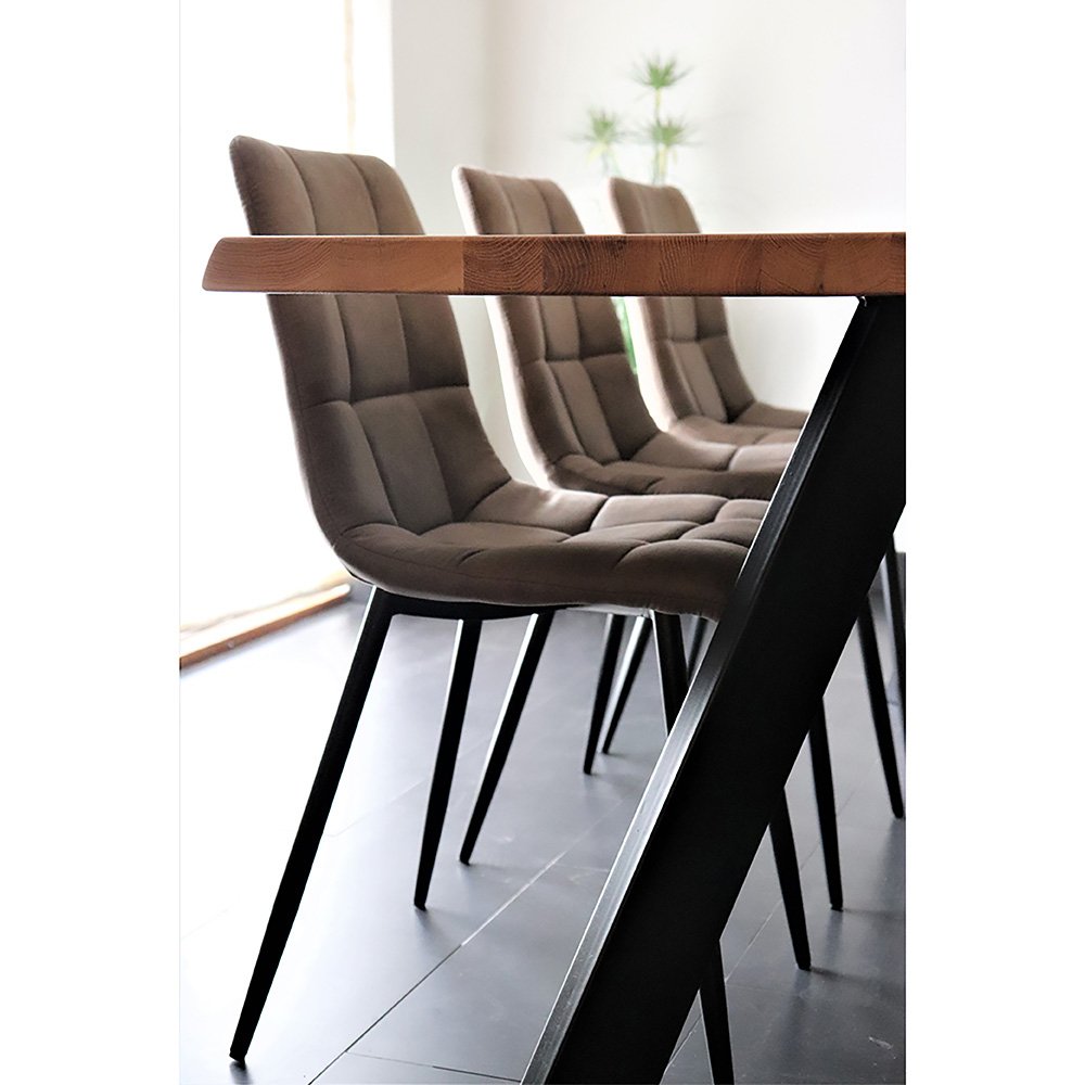 Middelfart Dining Chair - Dining Chair in microfiber, light brown with black legs - House Nordic - Dining Chair- Workliving