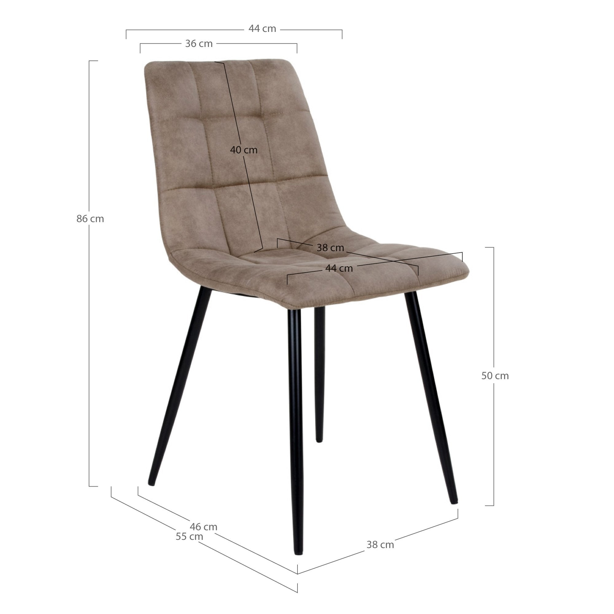 Middelfart Dining Chair - Dining Chair in microfiber, light brown with black legs - House Nordic - Dining Chair- Workliving