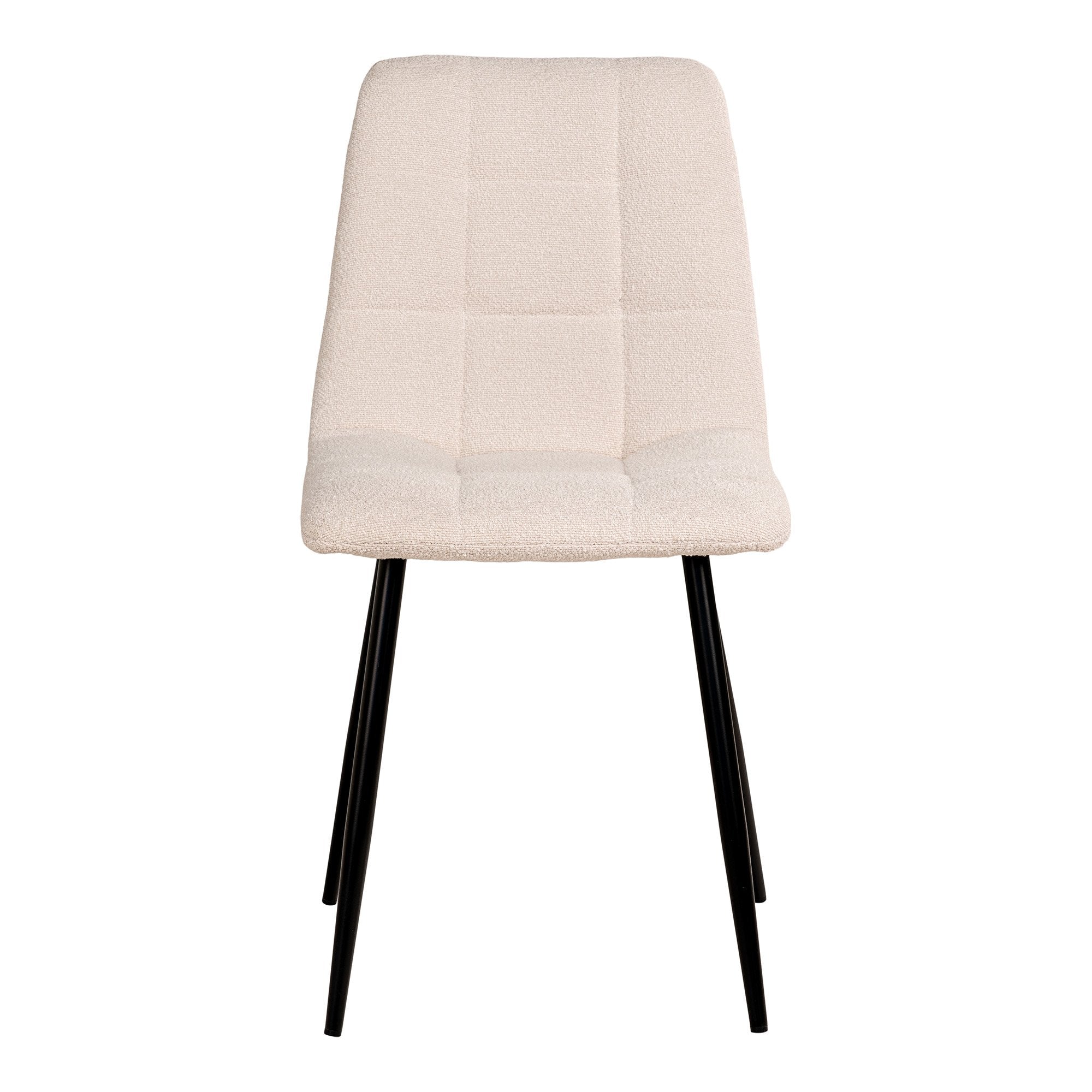 Middelfart Dining Chair - Dining Chair in bouclé, white with black legs, HN1232 - House Nordic - Dining Chair- Workliving