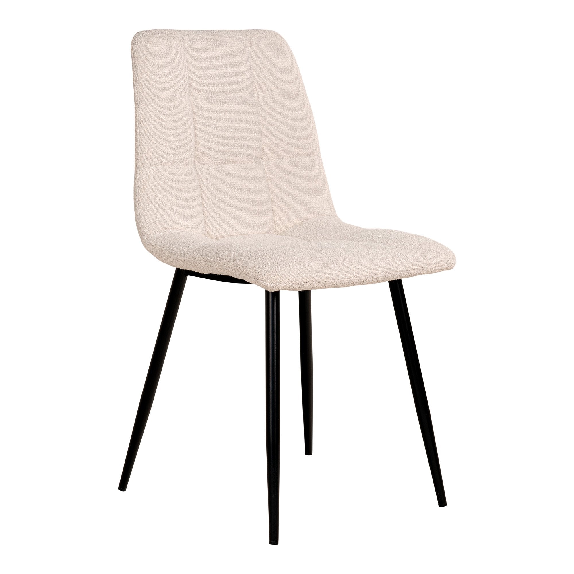 Middelfart Dining Chair - Dining Chair in bouclé, white with black legs, HN1232 - House Nordic - Dining Chair- Workliving