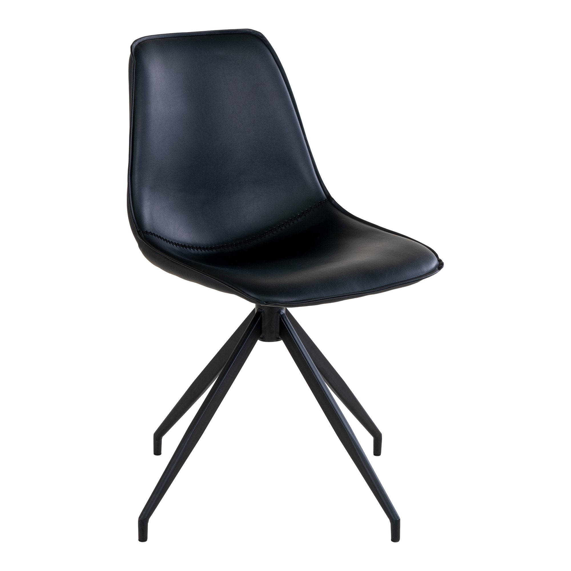 Monaco Dining Chair with Swivel - Dining Chair in PU with Swivel, black with black legs - House Nordic - Dining Chair- Workliving