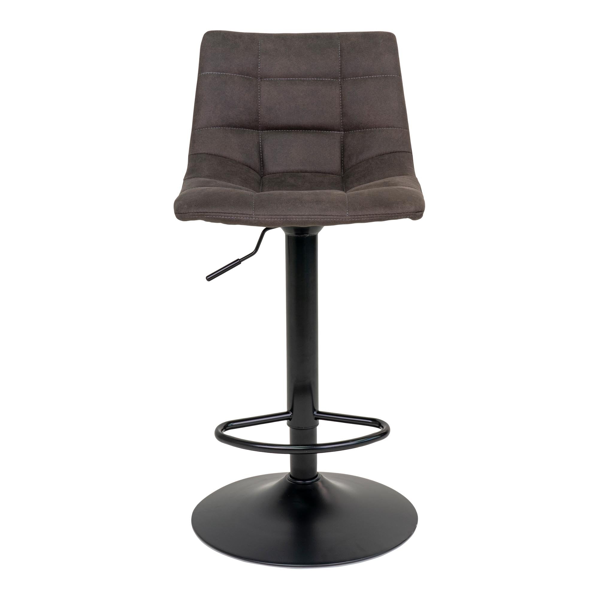 Middelfart Bar Chair - Bar chair in microfiber, dark grey with black legs - House Nordic - Bar Chair- Workliving