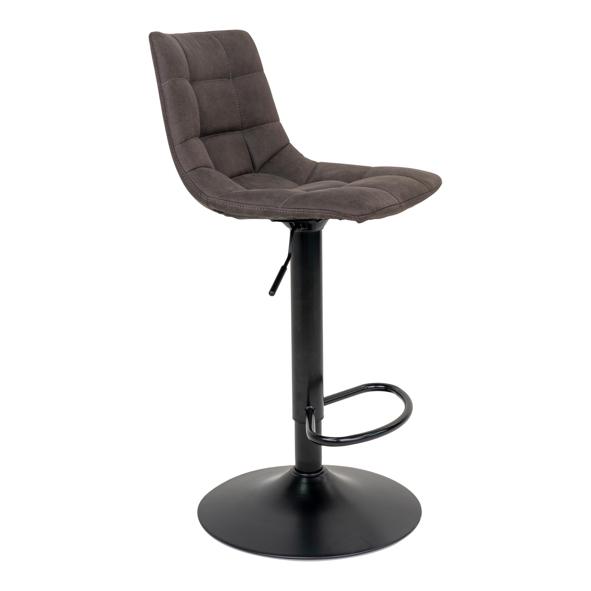 Middelfart Bar Chair - Bar chair in microfiber, dark grey with black legs - House Nordic - Bar Chair- Workliving