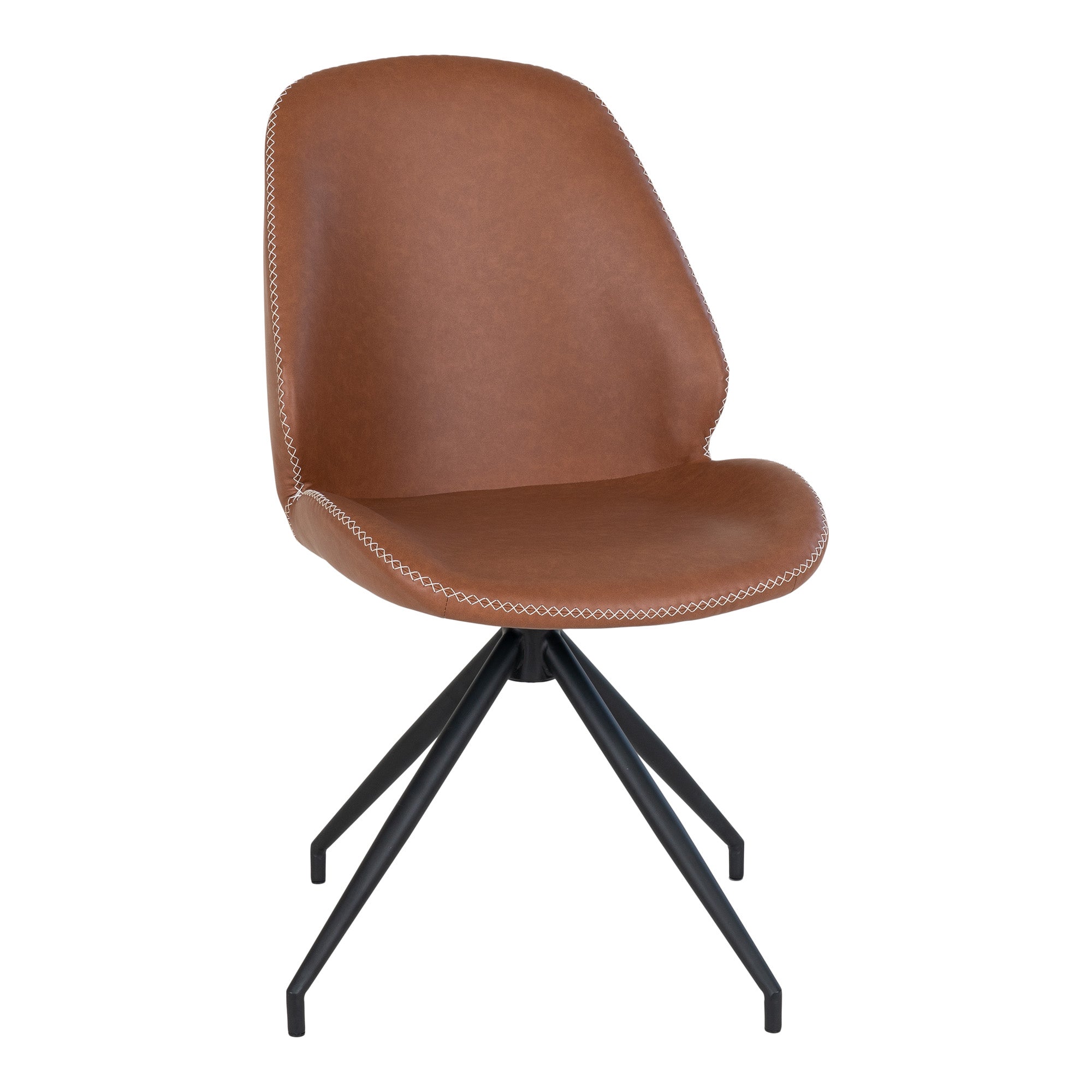 House Nordic Monte Carlo Eetkamerstoel Draaivoet Vegan Leer Bruin - Set van 2 - House Nordic - Vegan leer eetkamerstoelen- Workliving
