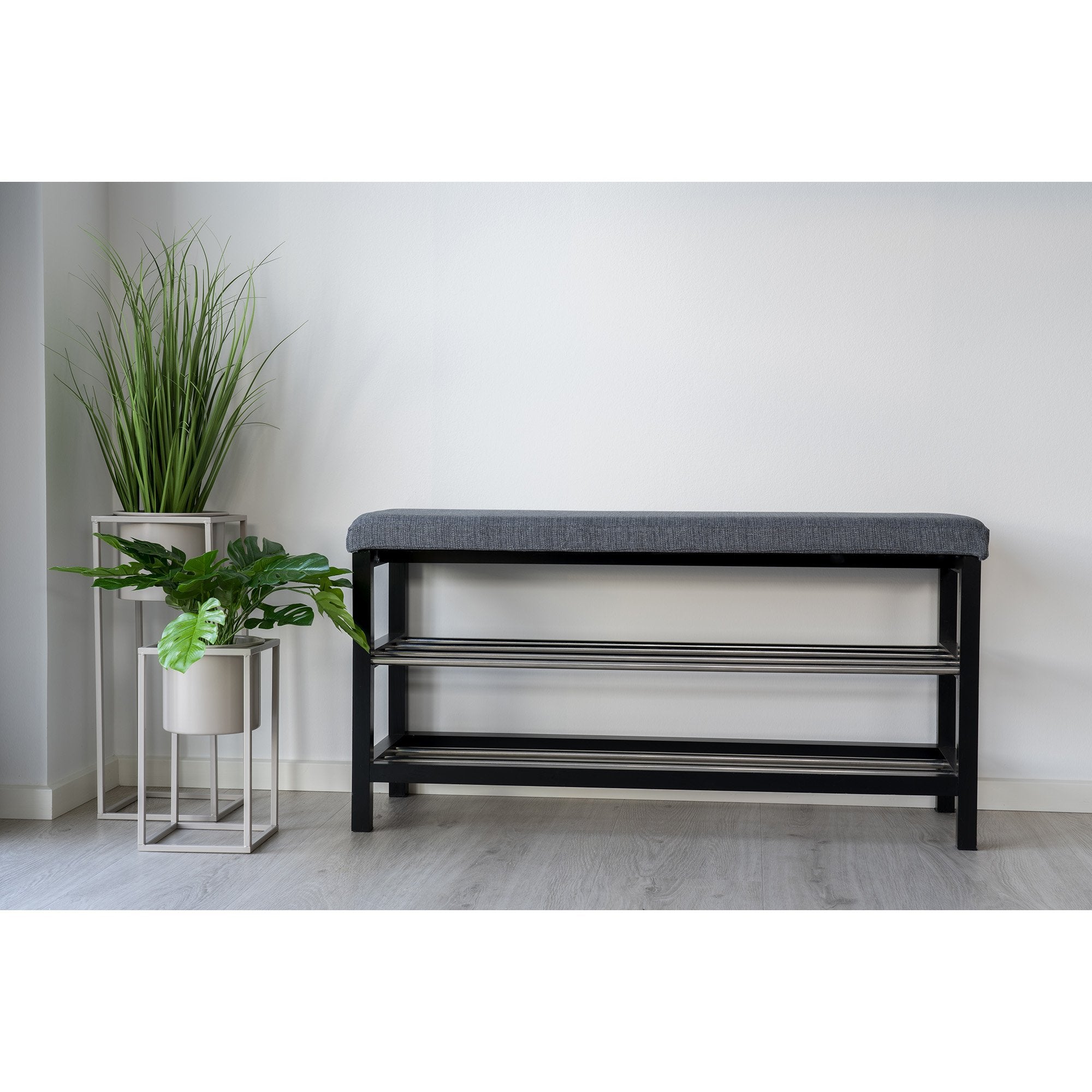 House Nordic Padova - Bankje - Met Kussen - Grijs - 100x34x50