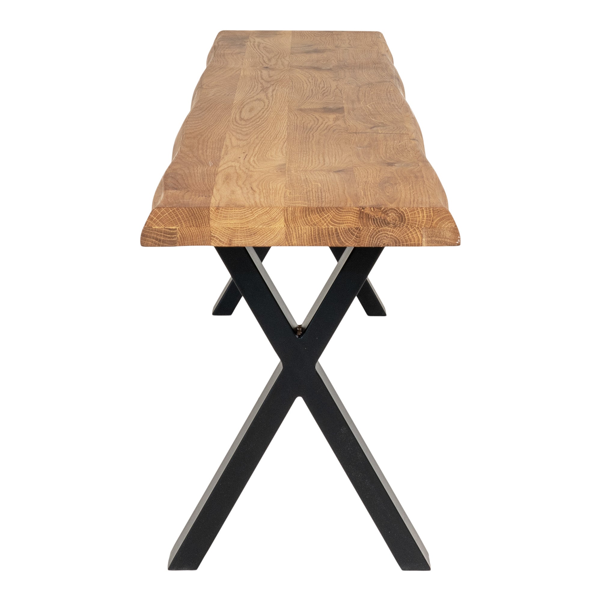 House Nordic Toulon - Bankje - Geolied Eikenhout - Stalen Kruispoten - 180x32x46 cm - House Nordic - Bank- Workliving